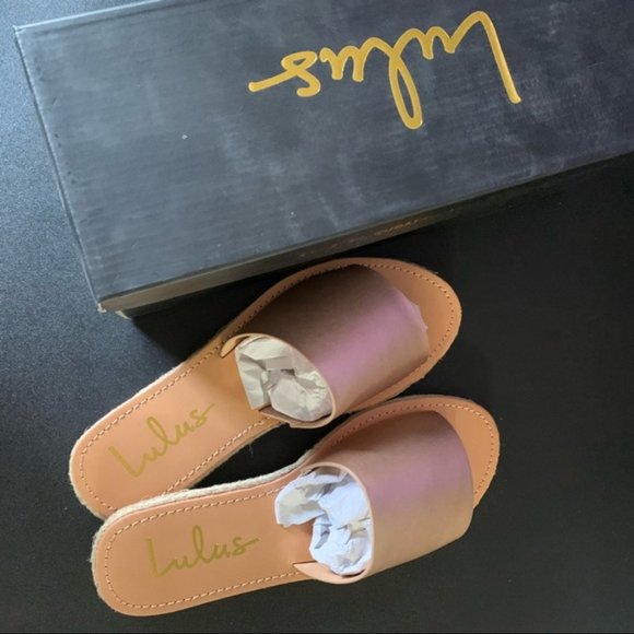 Lulus Shoes - Lulu’s Women’s Rose Gold Slip-on Sandals Size 5.5 New